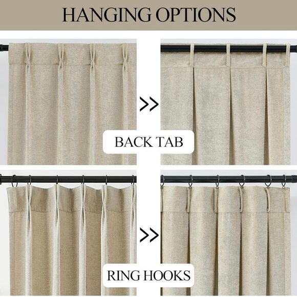 *NIB* Vision Home Pinch Pleated Light Filtering Window Curtains - Picture 5 of 6